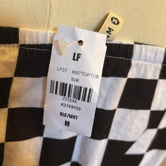 Emma & Sam | Black & White Checkered Cotton Tube Top Retro Classic Top NWT - Picture 4 of 9